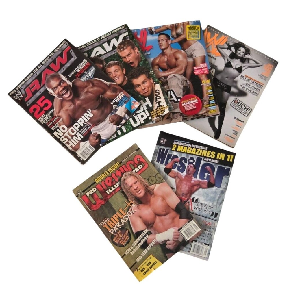 2006 WWE 6 Lot Pro Wrestling Illustrated Magazine Set Vintage Collectors Bundle